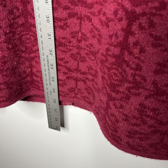 Sundance Sweater Coat Womens XS Pink Jacquard Lambswool Button Front Longline‎ - Picture 11 of 12